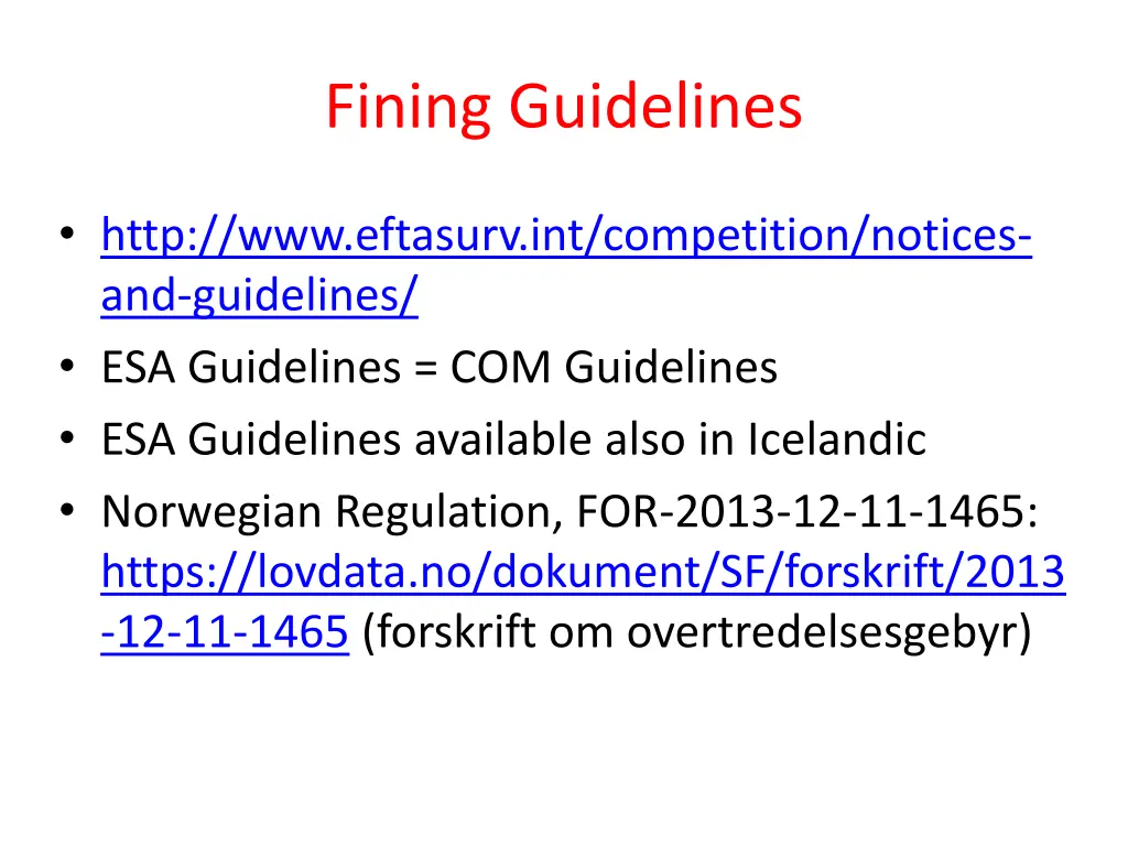 fining guidelines