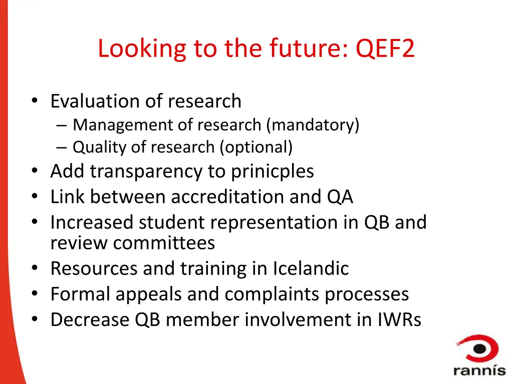 looking to the future qef2