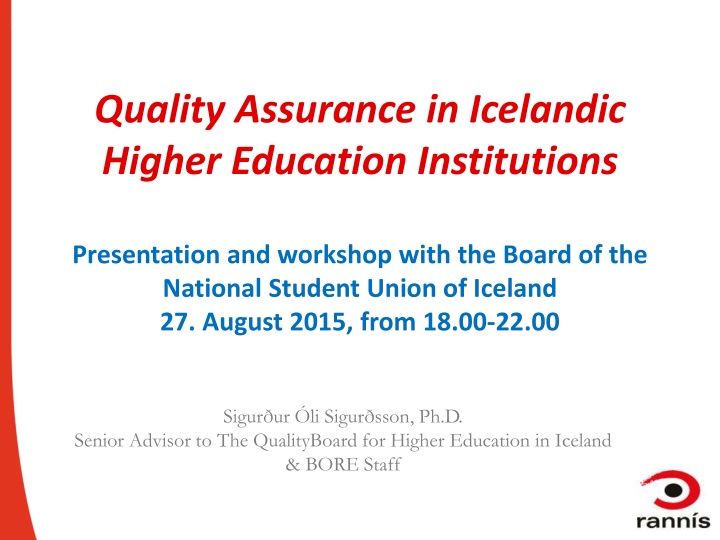 quality assurance in icelandic higher education