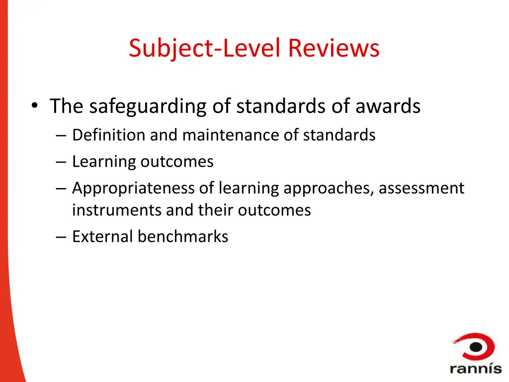 subject level reviews 1