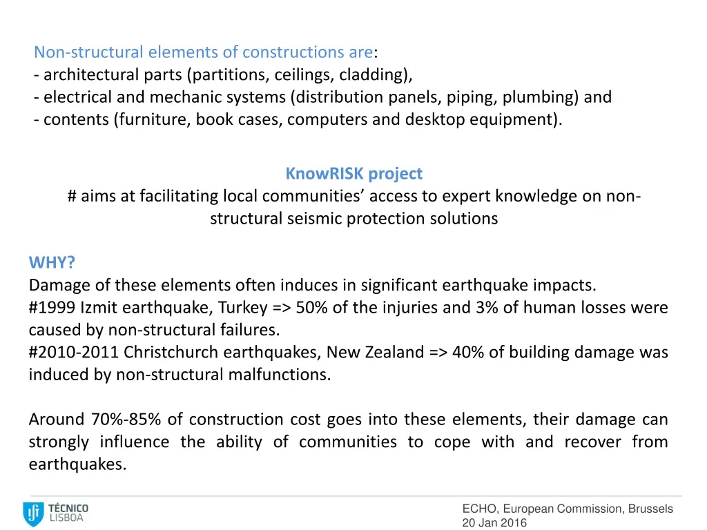 non structural elements of constructions