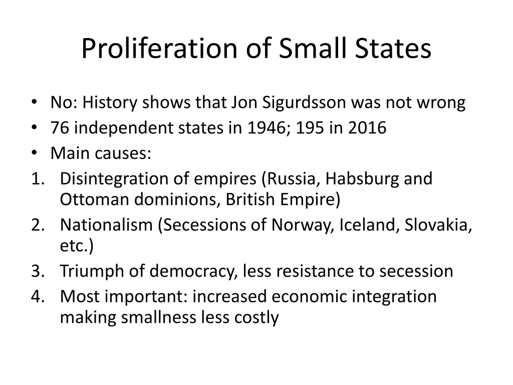 proliferation of small states