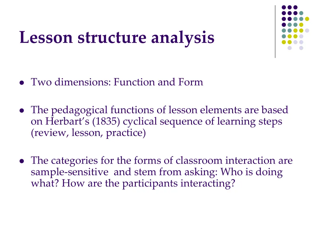 lesson structure analysis