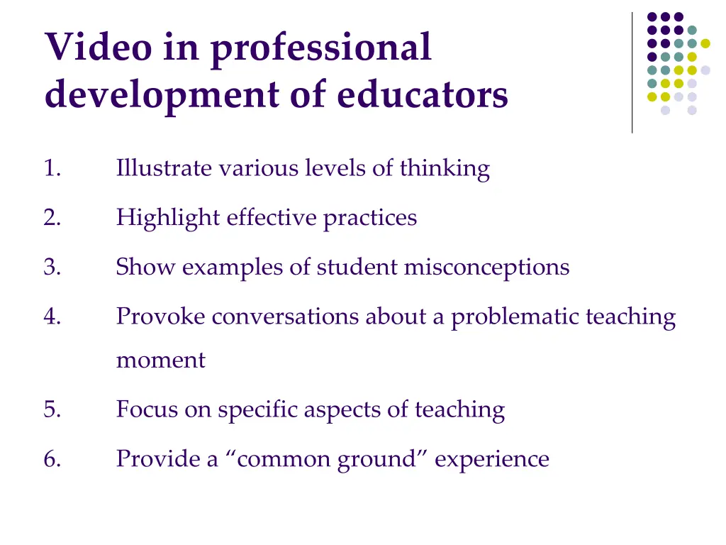 video in professional development of educators