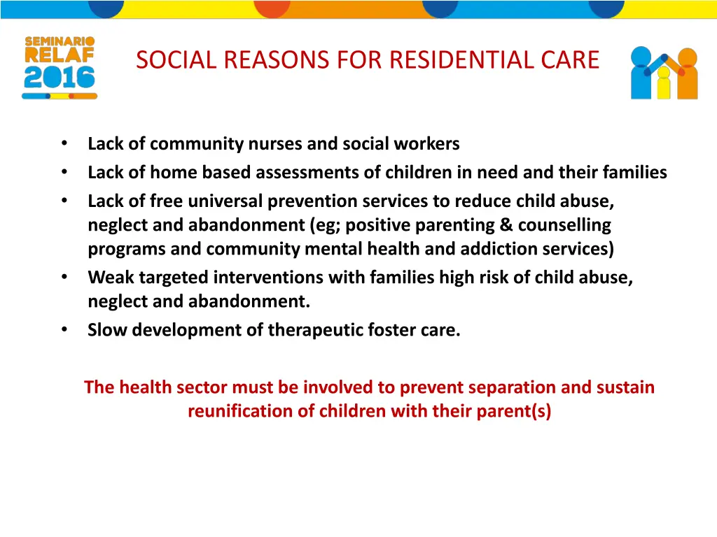 social reasons for residential care