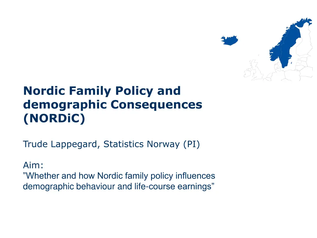 nordic family policy and demographic consequences 1