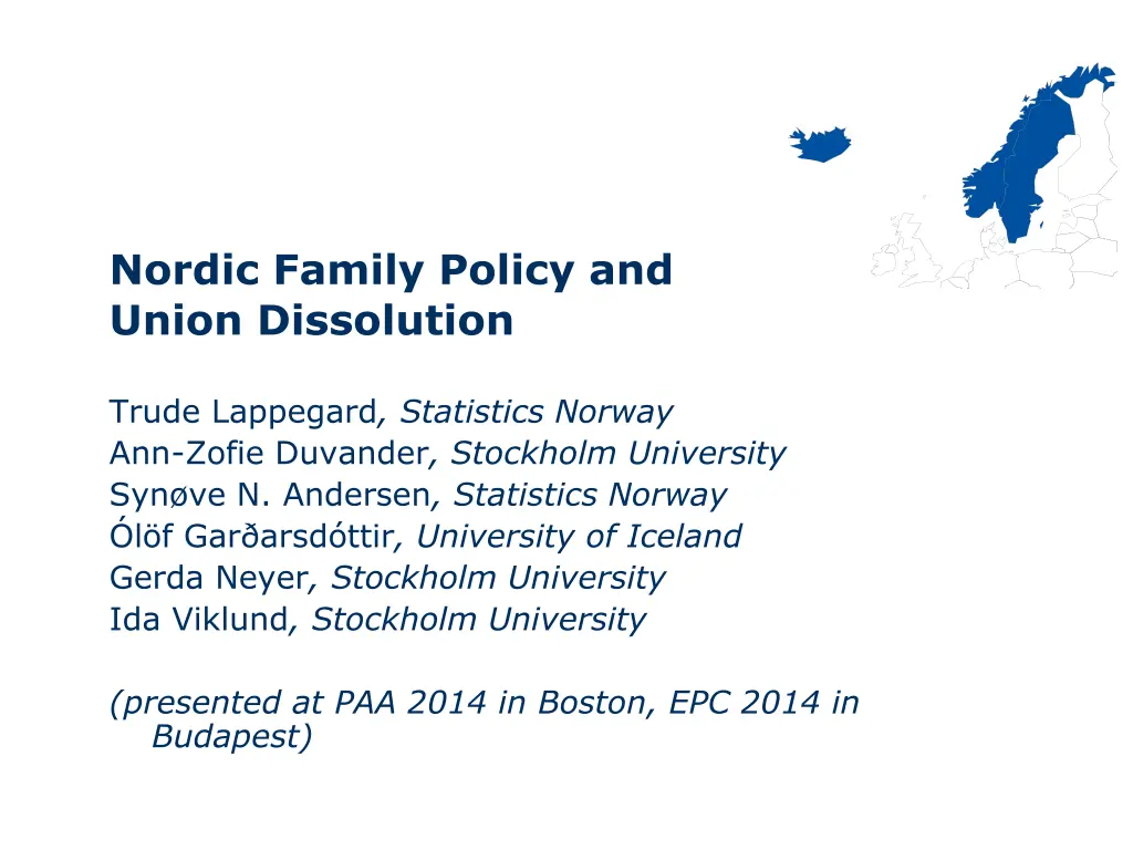 nordic family policy and union dissolution