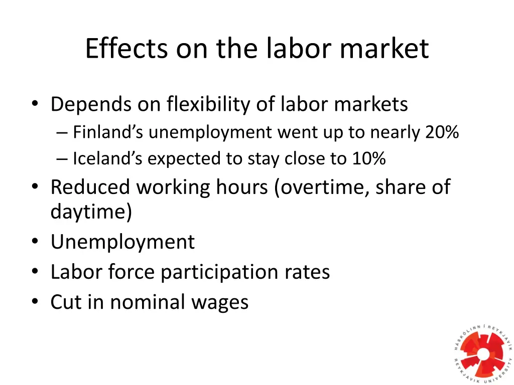 effects on the labor market