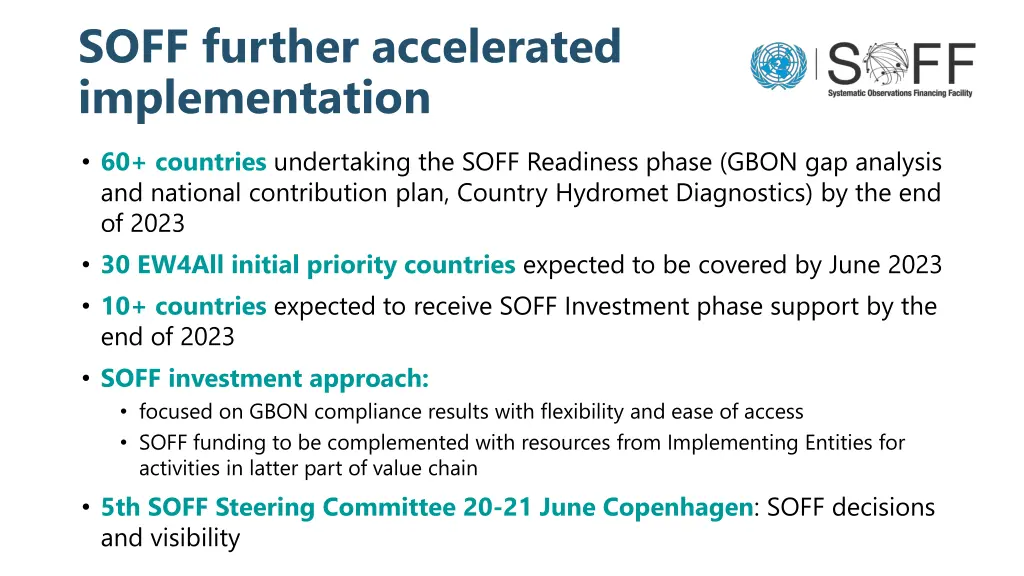 soff further accelerated implementation