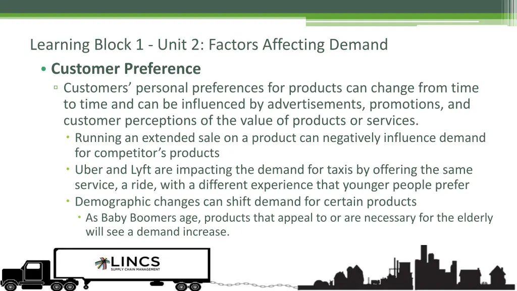 learning block 1 unit 2 factors affecting demand 4