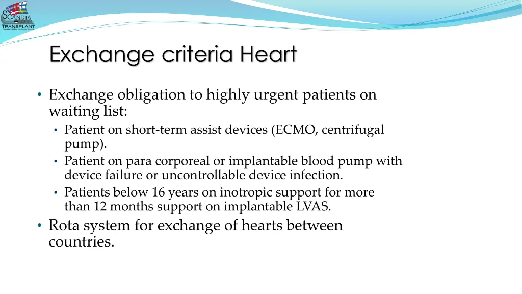 exchange criteria heart