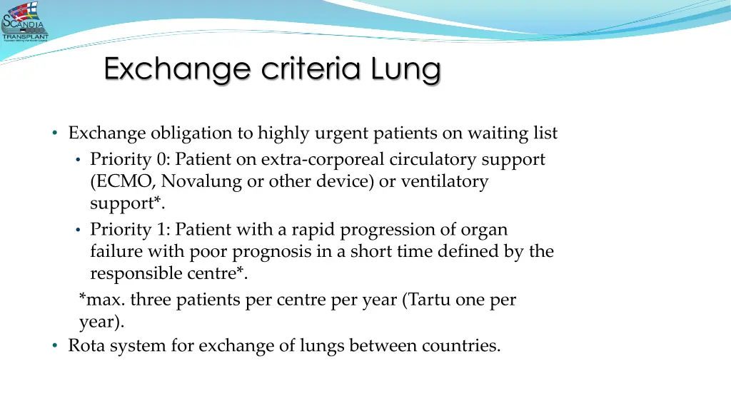 exchange criteria lung