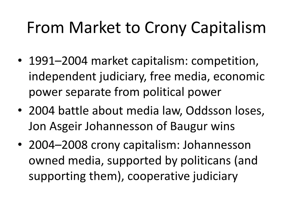 from market to crony capitalism