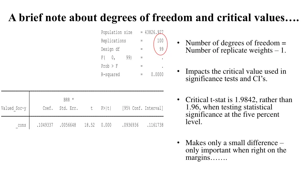 a brief note about degrees of freedom