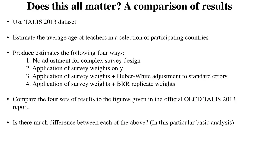 does this all matter a comparison of results