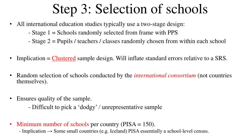 step 3 selection of schools