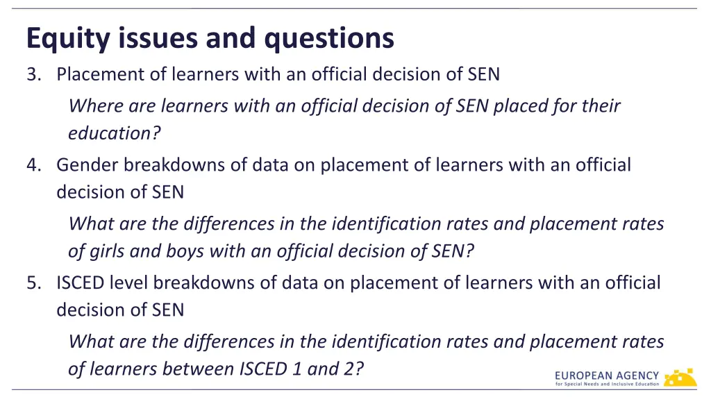 equity issues and questions 3 placement