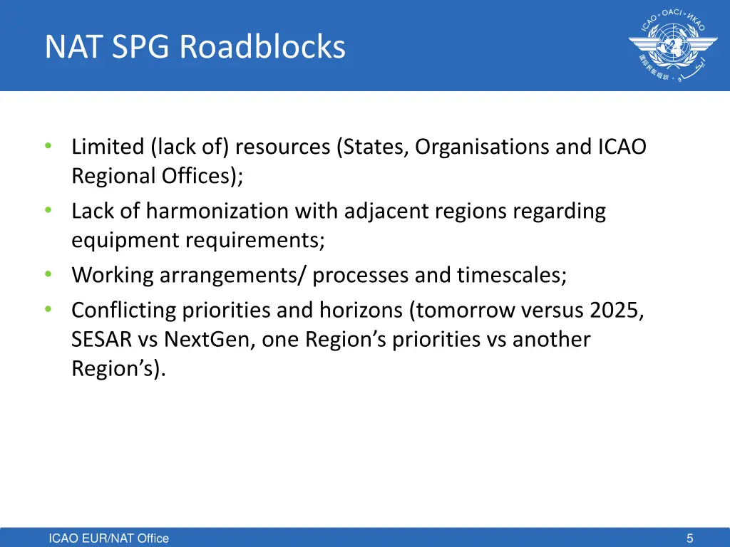 nat spg roadblocks