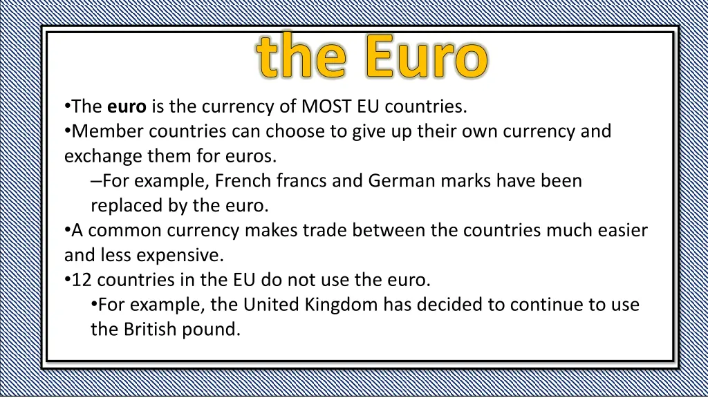 the euro