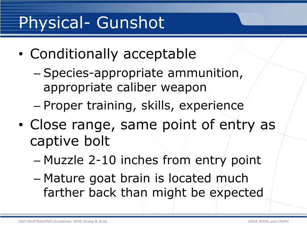 physical gunshot