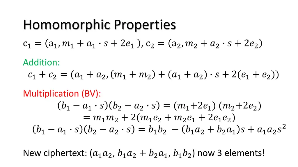 homomorphic properties