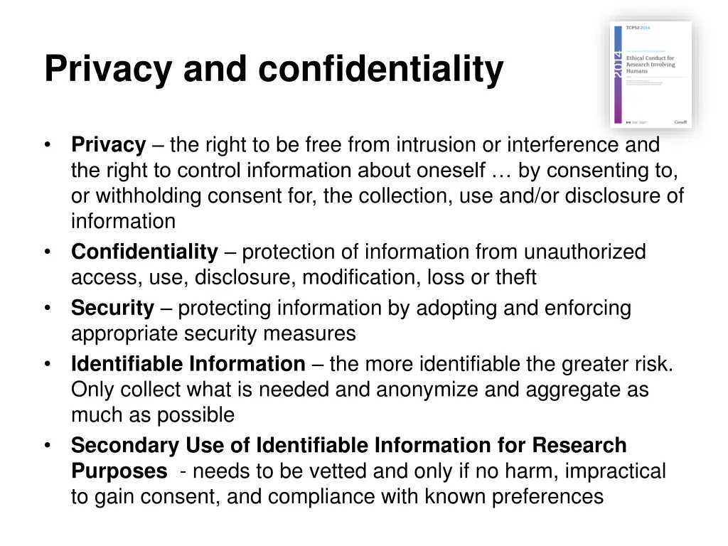 privacy and confidentiality