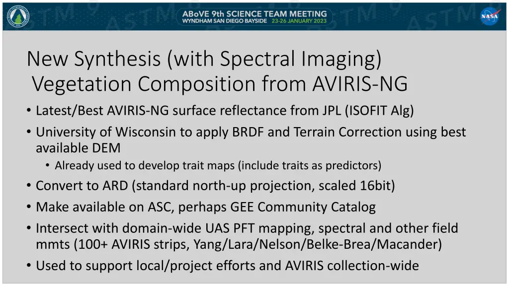 new synthesis with spectral imaging vegetation