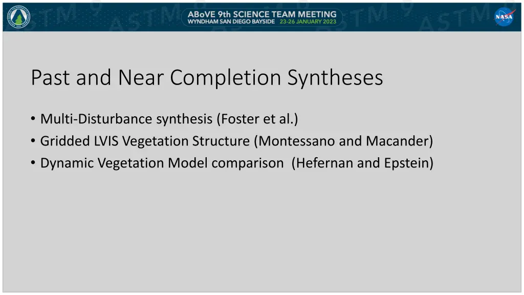 past and near completion syntheses