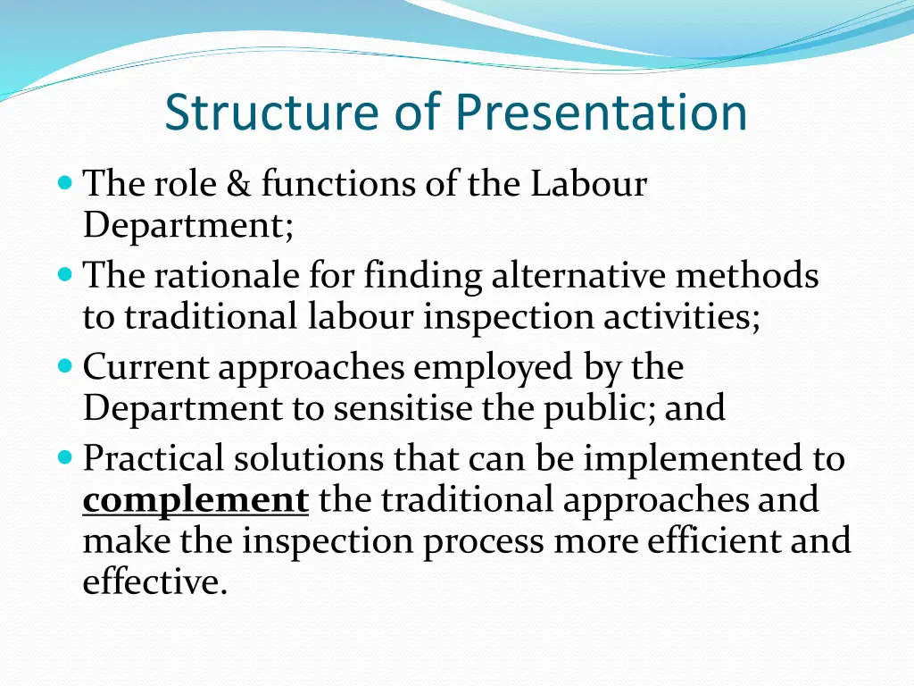 structure of presentation