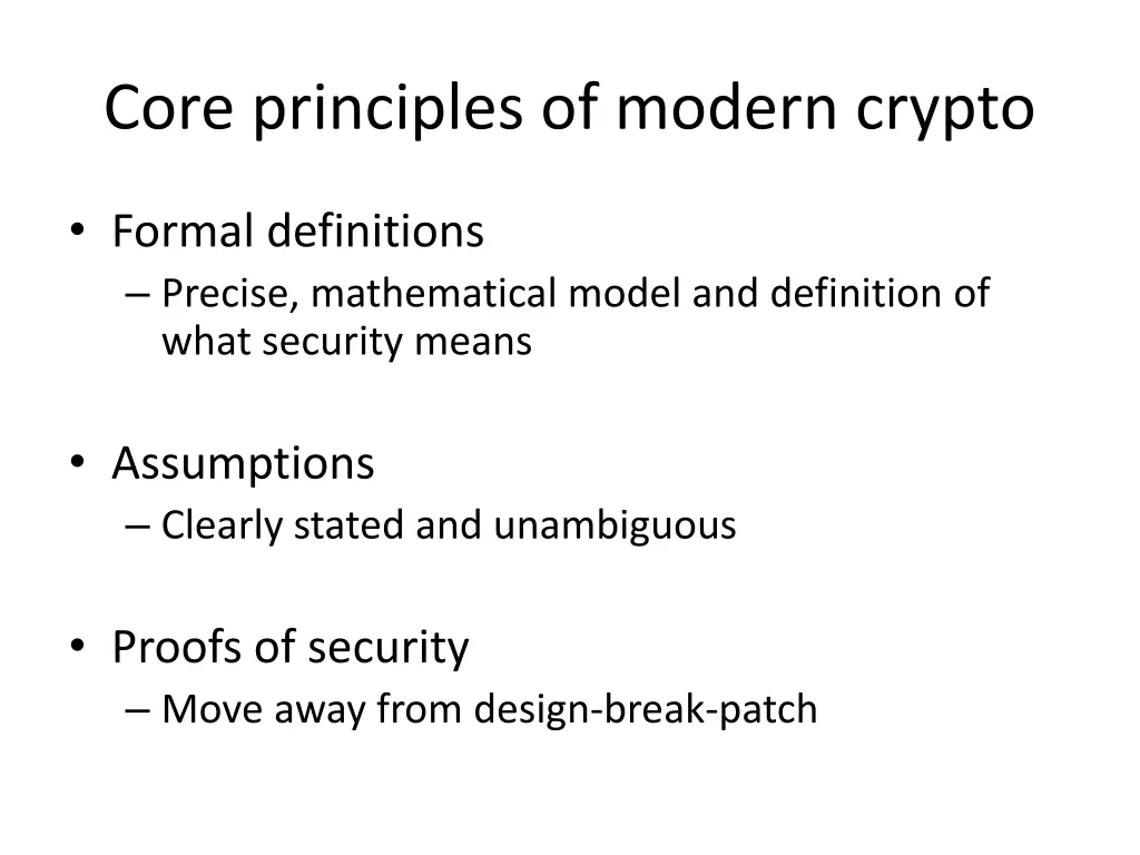 core principles of modern crypto