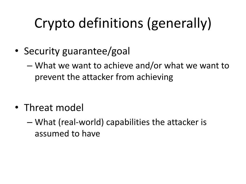 crypto definitions generally