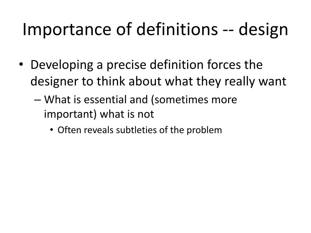 importance of definitions design