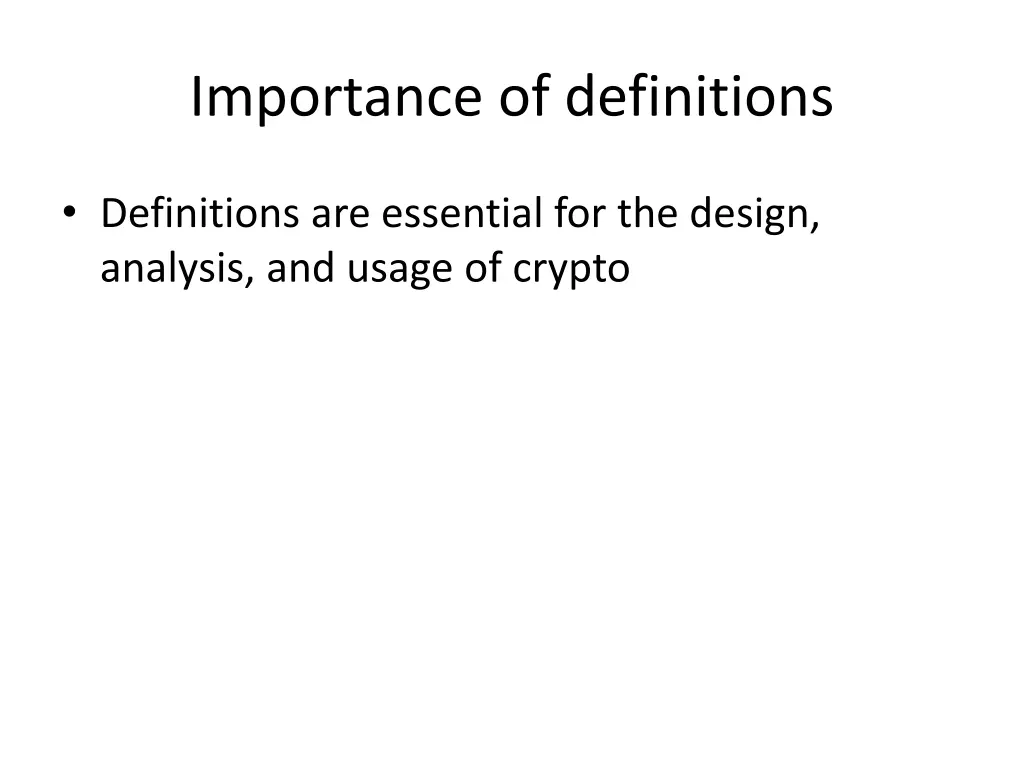 importance of definitions