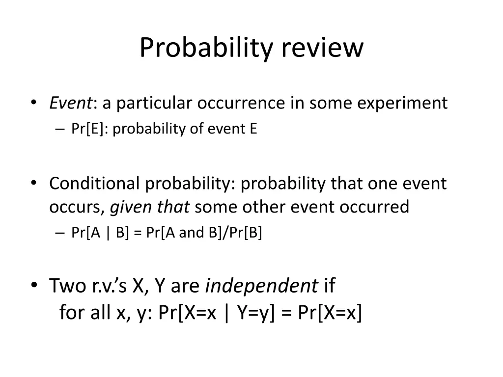 probability review 1