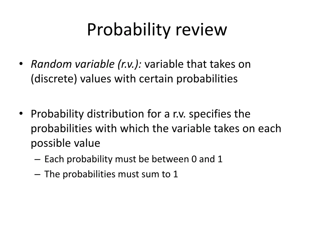 probability review