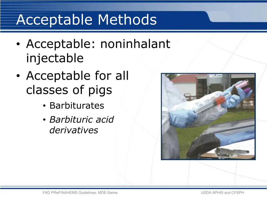 acceptable methods