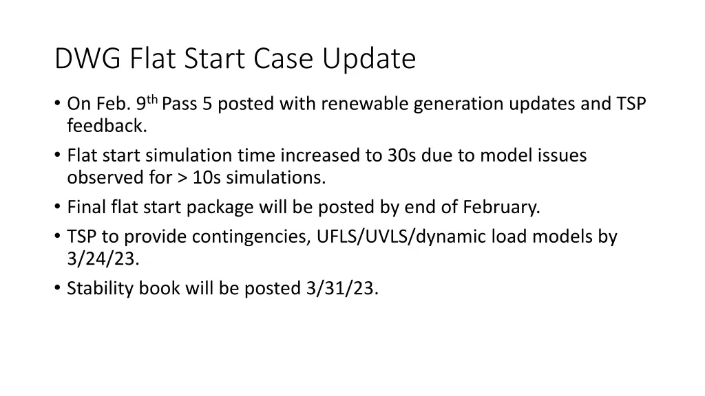 dwg flat start case update