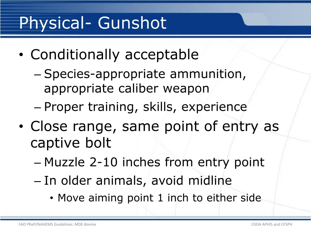 physical gunshot