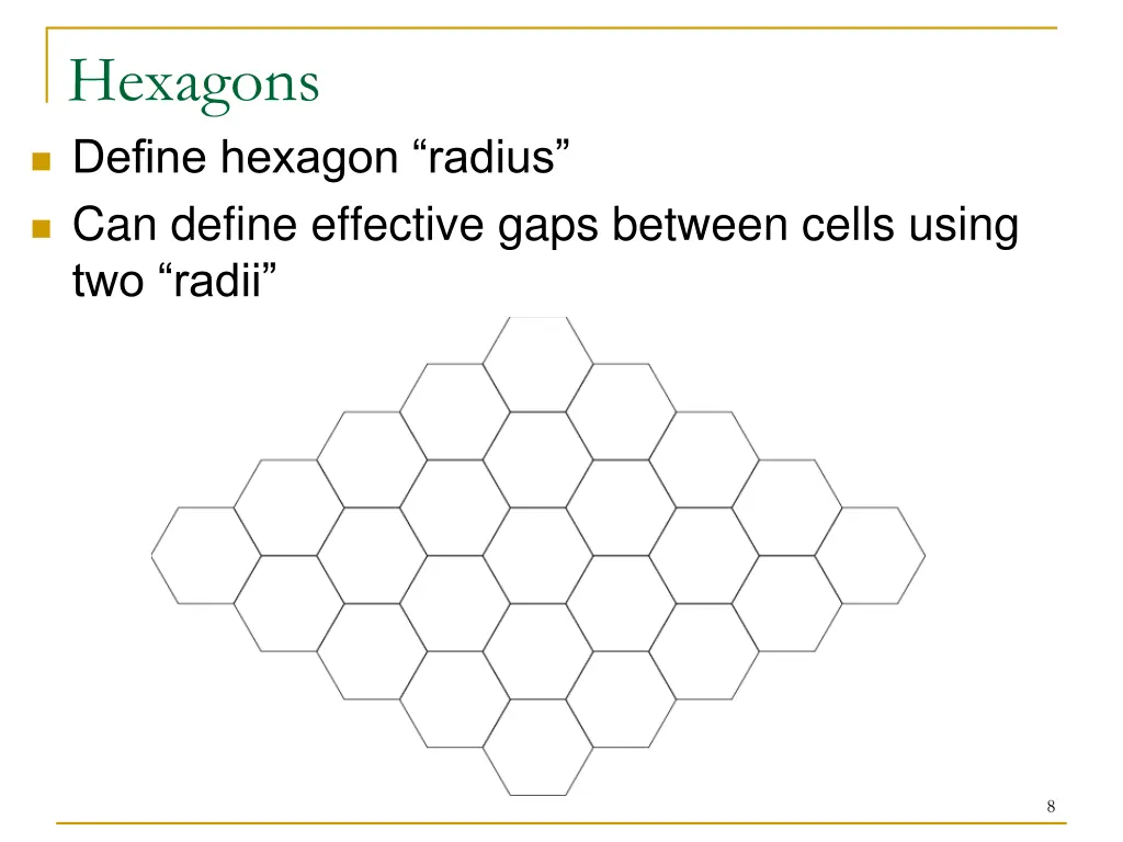 hexagons define hexagon radius can define