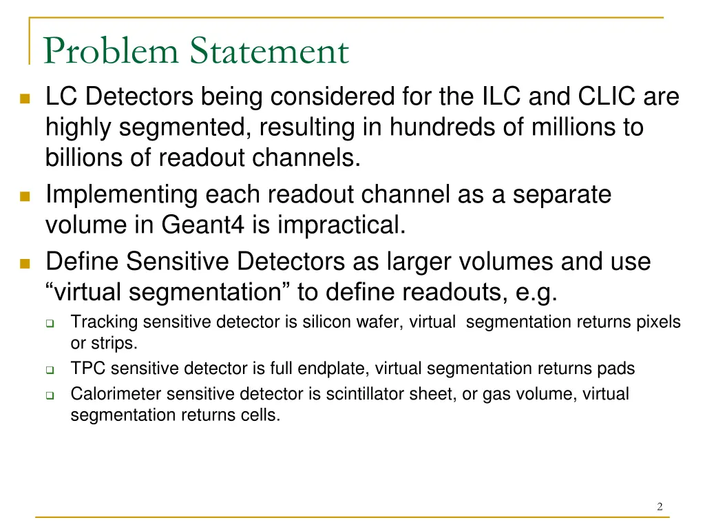 problem statement lc detectors being considered