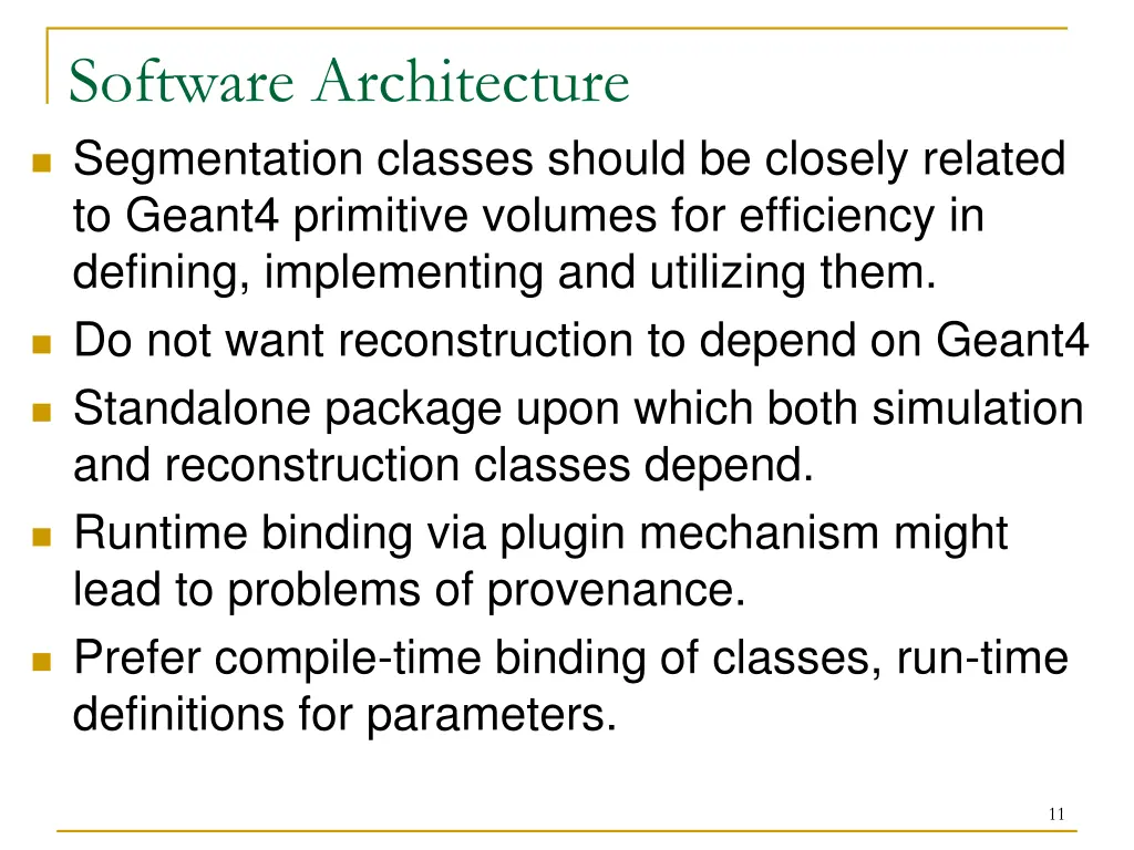 software architecture segmentation classes should