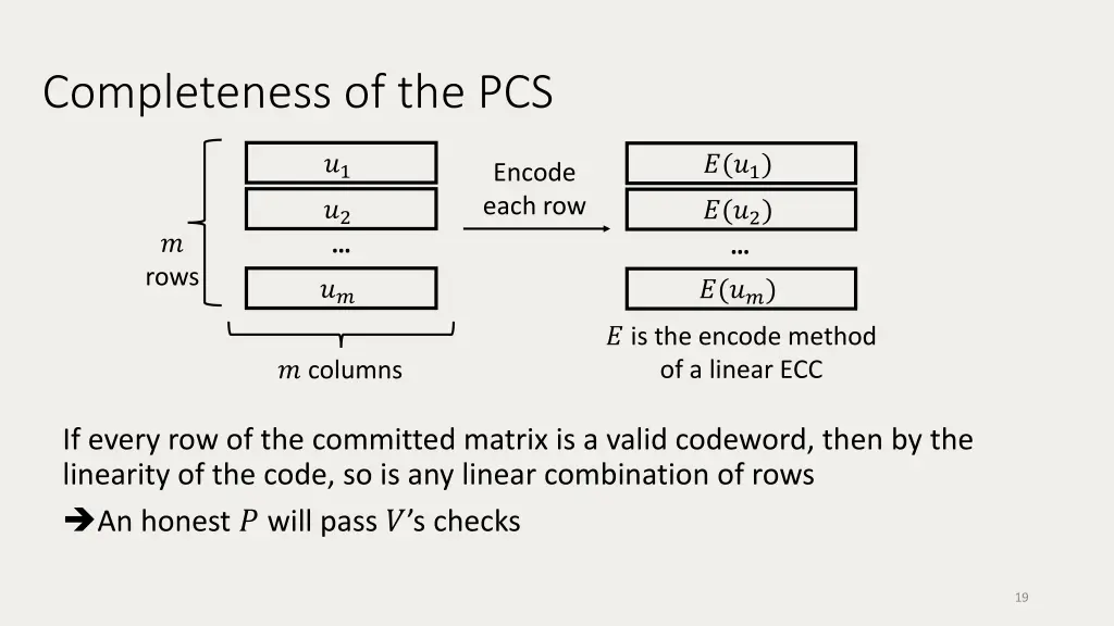 completeness of the pcs