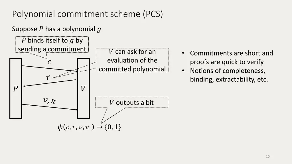 polynomial commitment scheme pcs