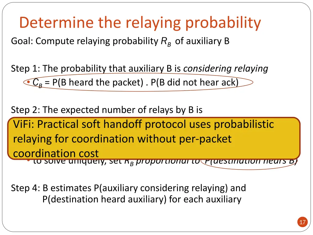 determine the relaying probability goal compute