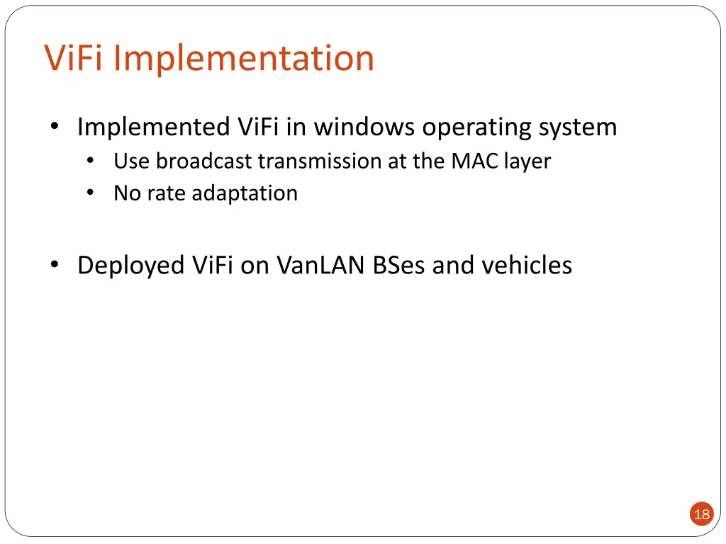 vifi implementation