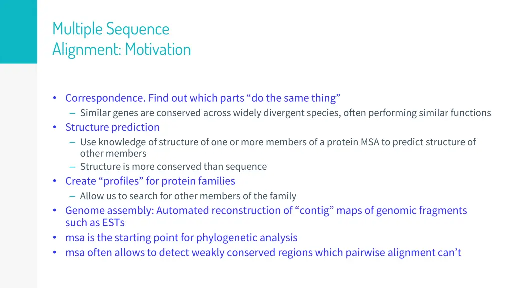 multiplesequence alignment motivation