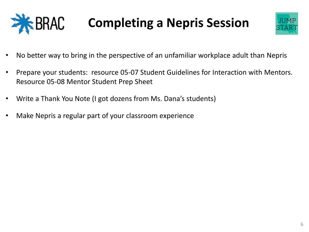 completing a nepris session