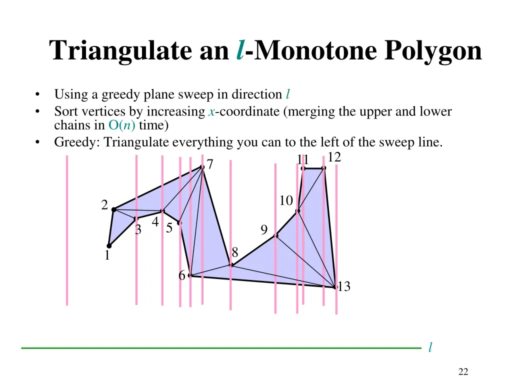 triangulate an l monotone polygon