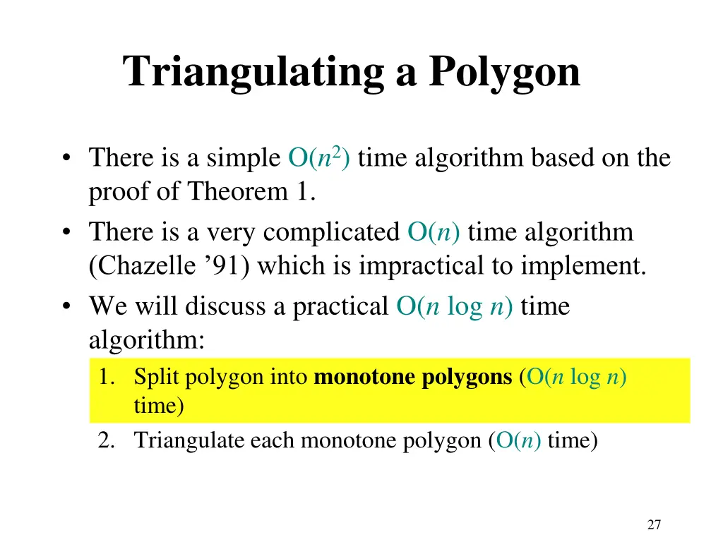 triangulating a polygon 2