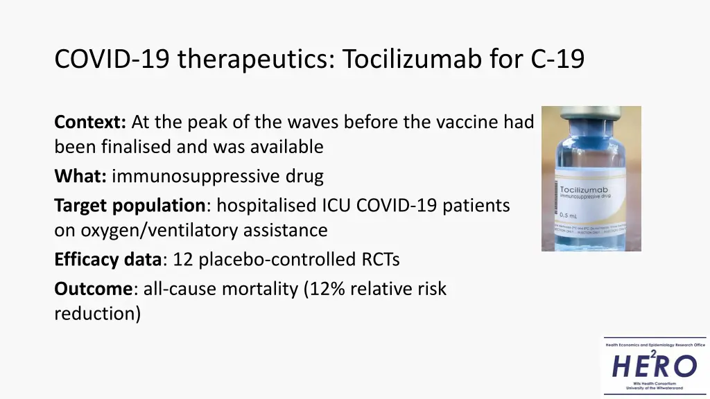 covid 19 therapeutics tocilizumab for c 19